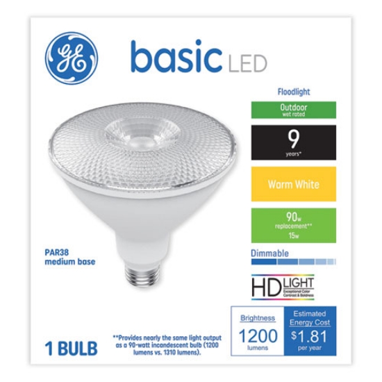 Picture of Basic Led Dimmable Outdoor Flood Light Bulbs, Par38, 15 W, Warm White