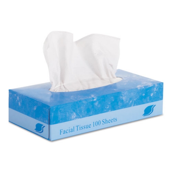 Picture of Facial Tissue,  2-Ply, White, Flat Box, 100 Sheets/Box, 30 Boxes/Carton