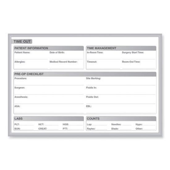 Picture of Time Out Magnetic Whiteboard, 36 x 24, White/Gray Surface, Satin Aluminum Frame, Ships in 7-10 Business Days