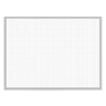 Picture of 1 x 1 Grid Magnetic Whiteboard, 36 x 24, White/Gray Surface, Satin Aluminum Frame, Ships in 7-10 Business Days