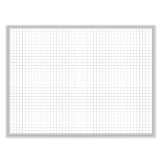 Picture of 1 x 1 Grid Magnetic Whiteboard, 36 x 24, White/Gray Surface, Satin Aluminum Frame, Ships in 7-10 Business Days