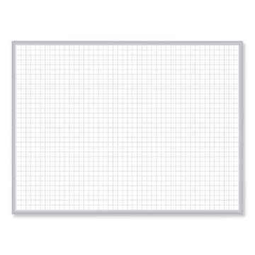 Picture of 1 x 1 Grid Magnetic Whiteboard, 72.5 x 48.5, White/Gray Surface, Satin Aluminum Frame, Ships in 7-10 Business Days