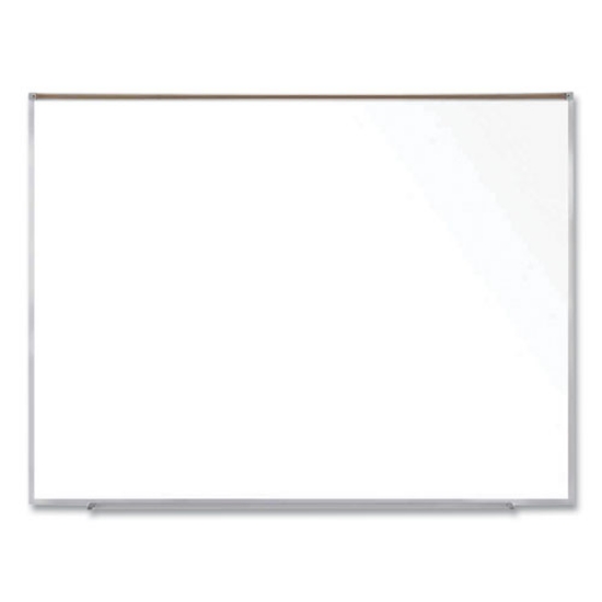 Picture of Magnetic Porcelain Whiteboard w/Satin Aluminum Frame and Map Rail, 72.5 x 60.47, White Surface, Ships in 7-10 Business Days