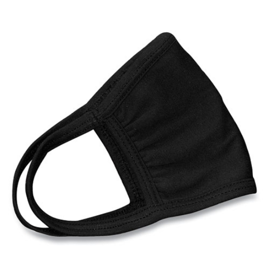 Picture of Cotton Face Mask with Antimicrobial Finish, Black, 10/Pack