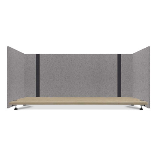 Picture of Adjustable Desk Screen With Returns, 48 To 78 X 29 X 26.5, Polyester, Gray