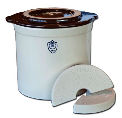 Picture of OHIO STONEWARE LLC 01206 CROCK SET2GL 3PC BRN/WHT (EA)