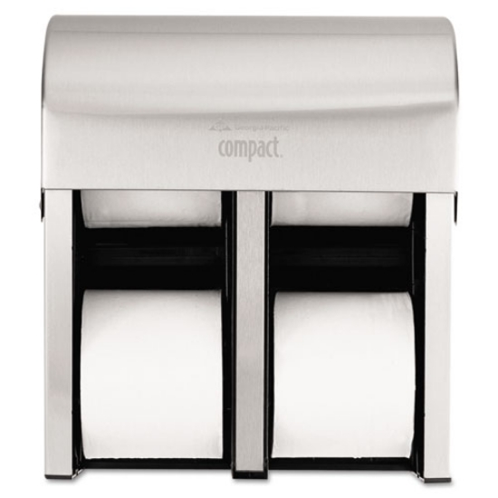 Picture of Compact Quad Vertical 4-Roll Coreless Dispenser, 11.75 x 6.9 x 13.25, Stainless Steel