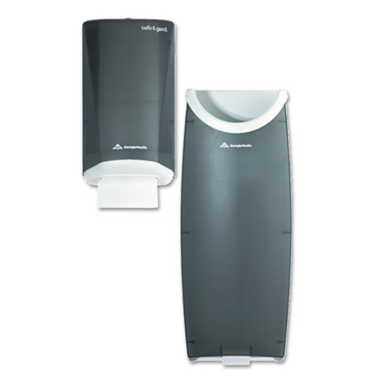 Picture of Door Tissue Dispenser/trash Receptacle, 6.75 X 4 X 11, Smoke