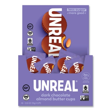 Picture of Dark Chocolate Almond Butter Cups, 0.53 oz, Individually Wrapped, 40/Pack, Ships in 1-3 Business Days