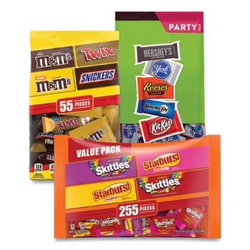 Picture of MARS, Hershey's and Wrigley's Fun Size Chocolate Variety, 168.81 oz Bag, 3/Carton, Ships in 1-3 Business Days