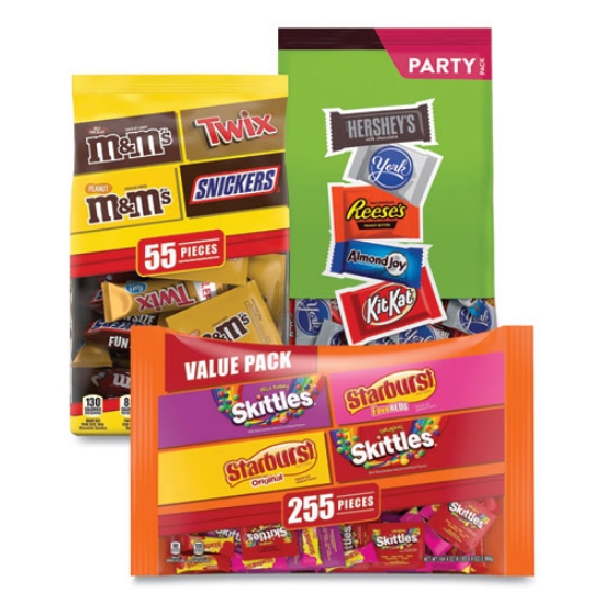 Picture of MARS, Hershey's and Wrigley's Fun Size Chocolate Variety, 168.81 oz Bag, 3/Carton, Ships in 1-3 Business Days