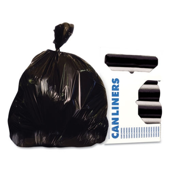 Picture of Low-Density Repro Can Liner, 45 Gal, 1.2 Mil, 40" X 46", Black, 100/carton