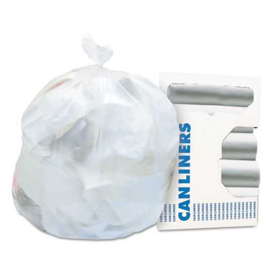 Picture of High-Density Waste Can Liners, 16 gal, 8 mic, 24" x 33", Natural, 50 Bags/Roll, 20 Rolls/Carton