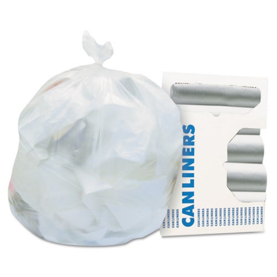 Picture of High-Density Waste Can Liners, 33 gal, 16 mic, 33" x 40", Natural, 25 Bags/Roll, 10 Rolls/Carton