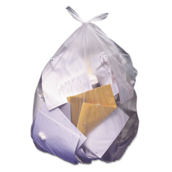 Picture of High-Density Waste Can Liners, 45 gal, 12 mic, 40" x 48", Natural, 25 Bags/Roll, 10 Rolls/Carton
