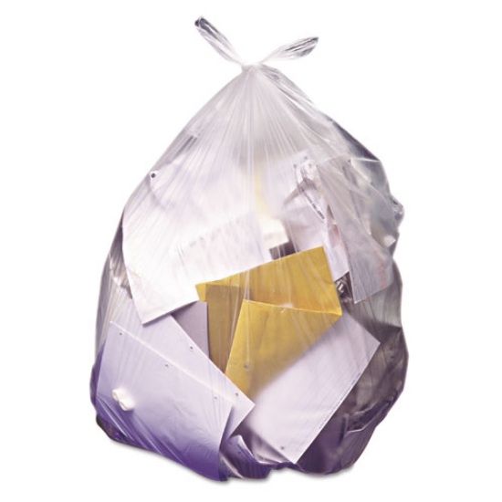 Picture of High-Density Waste Can Liners, 56 gal, 22 mic, 43" x 48", Natural, 25 Bags/Roll, 6 Rolls/Carton