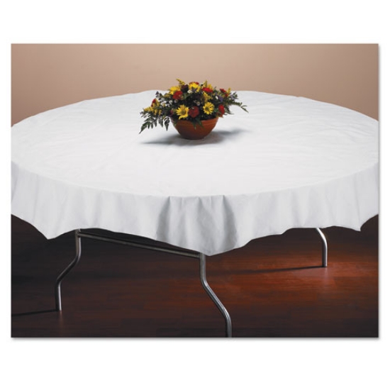 Picture of Tissue/poly Tablecovers, 82" Diameter, White, 25/carton