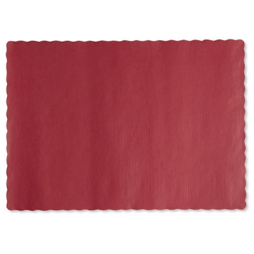 Picture of Solid Color Scalloped Edge Placemats, 9.5 X 13.5, Red, 1,000/carton