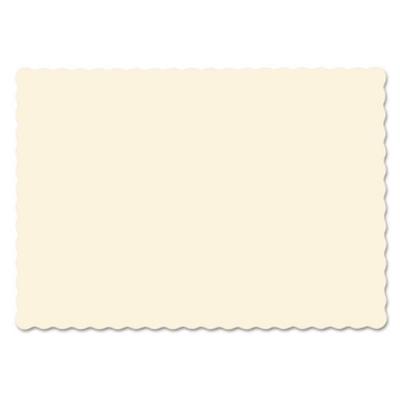 Picture of Solid Color Scalloped Edge Placemats, 9.5 X 13.5, Ecru, 1000/carton