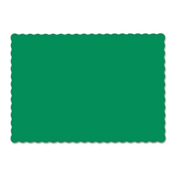 Picture of Solid Color Scalloped Edge Placemats, 9.5 X 13.5, Jade, 1,000/carton