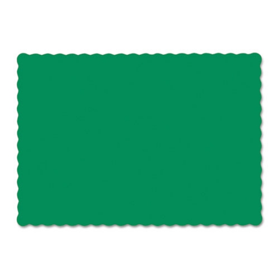 Picture of Solid Color Scalloped Edge Placemats, 9.5 X 13.5, Jade, 1,000/carton
