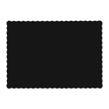 Picture of Solid Color Scalloped Edge Placemats, 9.5 X 13.5, Black, 1000/carton