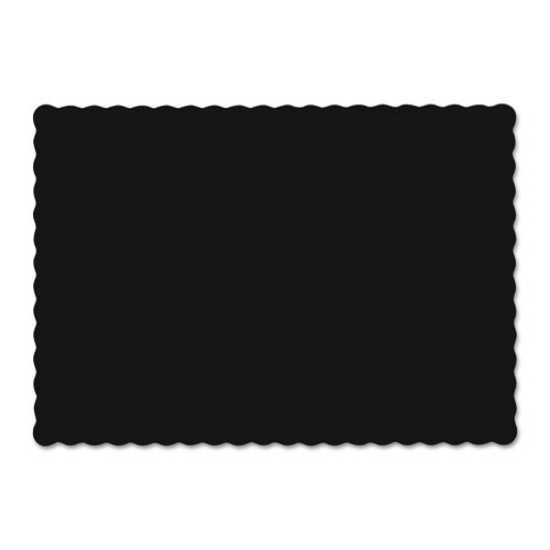 Picture of Solid Color Scalloped Edge Placemats, 9.5 X 13.5, Black, 1000/carton