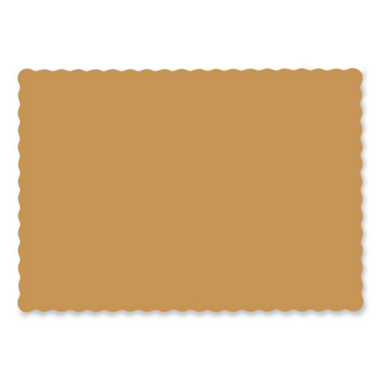 Picture of solid color scalloped edge placemats, 10 x 14, gold, 1,000/carton