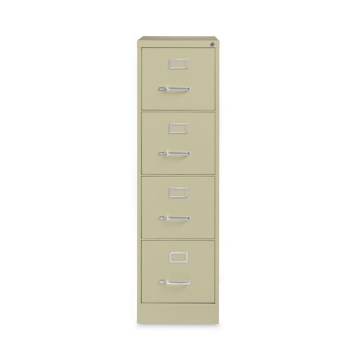 Picture of Vertical Letter File Cabinet, 4 Letter-Size File Drawers, Putty, 15 x 26.5 x 52