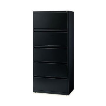 Picture of Lateral File Cabinet, 5 Letter/Legal/A4-Size File Drawers, Black, 30 x 18.62 x 67.62
