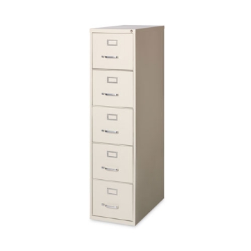 Picture of Vertical Letter File Cabinet, 5 Letter-Size File Drawers, Putty, 15 x 26.5 x 61.37