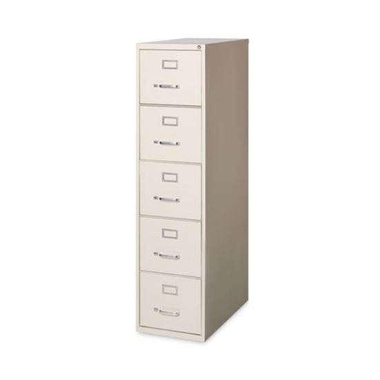 Picture of Vertical Letter File Cabinet, 5 Letter-Size File Drawers, Putty, 15 x 26.5 x 61.37