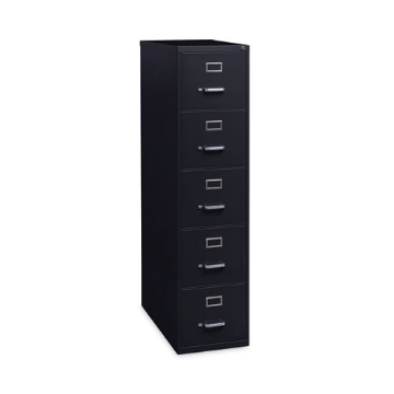 Picture of Vertical Letter File Cabinet, 5 Letter-Size File Drawers, Black, 15 x 26.5 x 61.37