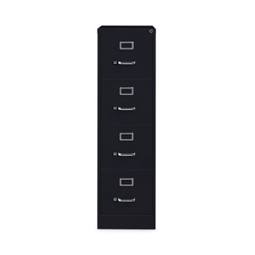 Picture of Vertical Letter File Cabinet, 4 Letter-Size File Drawers, Black, 15 x 22 x 52