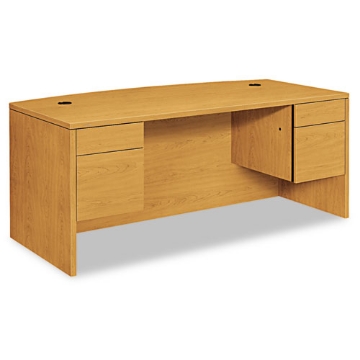 Picture of 10500 Series Bow Front Double Pedestal Desk, 72" X 36" X 29.5", Harvest