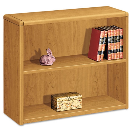Picture of 10700 Series Wood Bookcase, Two-Shelf, 36w x 13.13d x 29.63h, Harvest