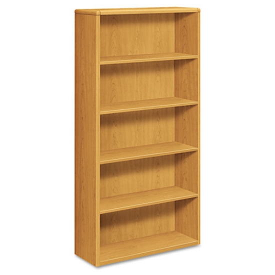 Picture of 10700 Series Wood Bookcase, Five-Shelf, 36w x 13.13d x 71h, Harvest