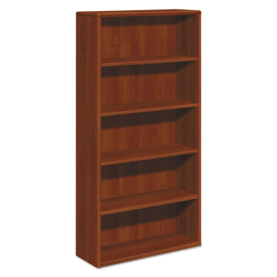 Picture of 10700 Series Wood Bookcase, Five-Shelf, 36w x 13.13d x 71h, Cognac