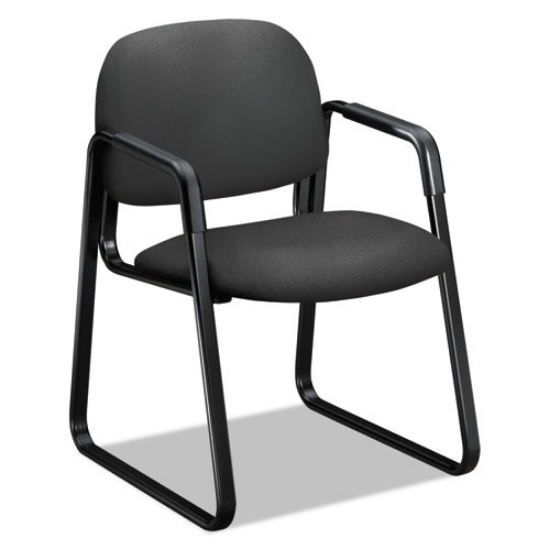 Picture of Solutions Seating 4000 Series Sled Base Guest Chair, Fabric Upholstery, 23.5" x 26" x 33", Iron Ore Seat/Back, Black Base