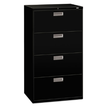 Picture of Brigade 600 Series Lateral File, 4 Legal/letter-Size File Drawers, Black, 30" X 18" X 52.5"