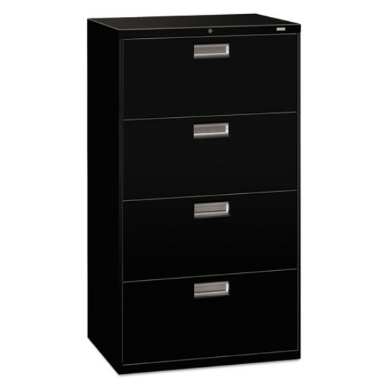 Picture of Brigade 600 Series Lateral File, 4 Legal/letter-Size File Drawers, Black, 30" X 18" X 52.5"