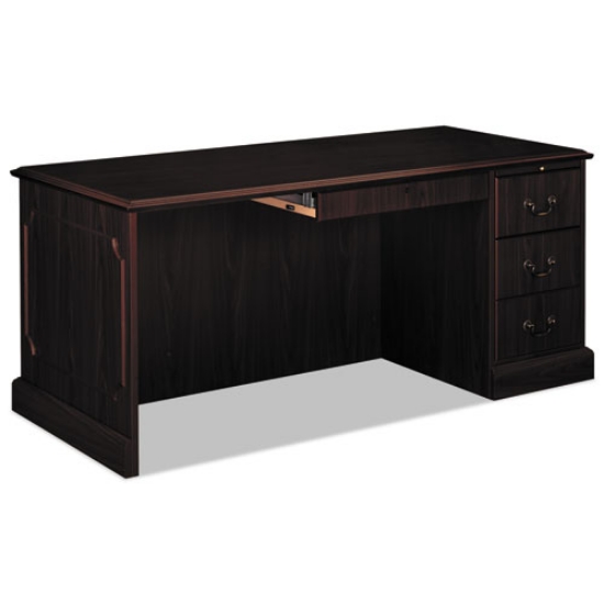 Picture of 94000 Series "l" Workstation Desk For Return On Left, 66" X 30" X 29.5", Mahogany