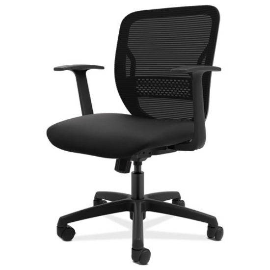 Picture of Gateway Mid-Back Task Chair, Supports Up To 250 Lb, 17" To 22" Seat Height, Black