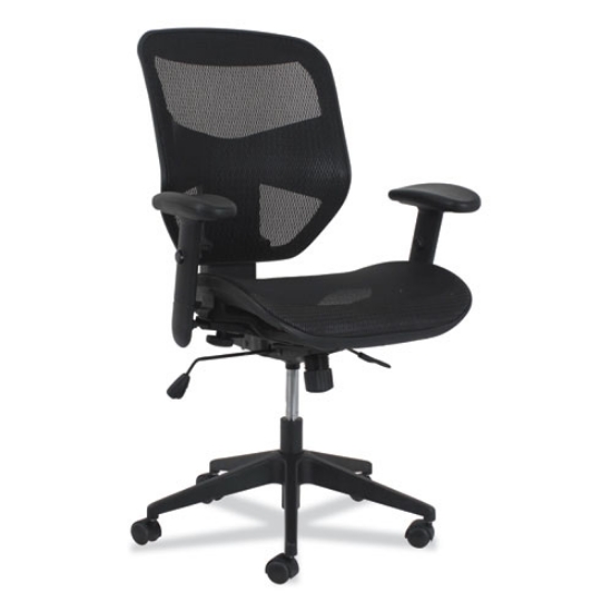 Picture of Prominent High-Back Task Stool, Supports Up To 250 Lb, 15.94" To 19.69" Seat Height, Black