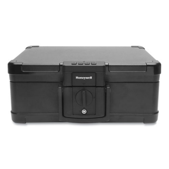 Picture of Fire And Waterproof Safe With Touchpad Lock, 15.9 X 13.1 X 6.7, 0.24 Cu Ft, Black