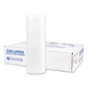 Picture of Low-Density Commercial Can Liners, Coreless Interleaved Roll, 56 gal, 1.15 mil, 43" x 47", Natural, 20 Bags/Roll, 5 Rolls/CT