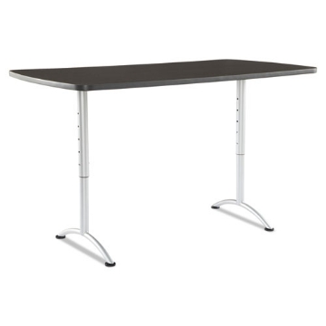 Picture of ARC Adjustable-Height Table, Rectangular, 36" x 72" x 30 to 42", Gray Walnut Top, Silver Base