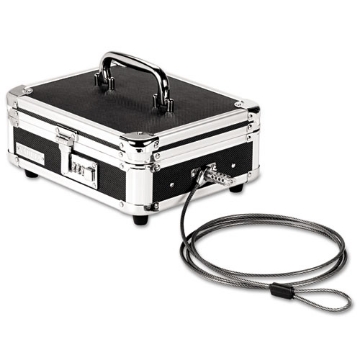 Picture of Locking Cast Box With Tumbler Lock, 10 X 8.75 X 5, Plastic; Steel, Black And Chrome