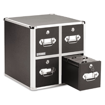 Picture of Four-Drawer CD File Cabinet, Holds 660 Folders or 240 Slim/120 Standard Cases, Black