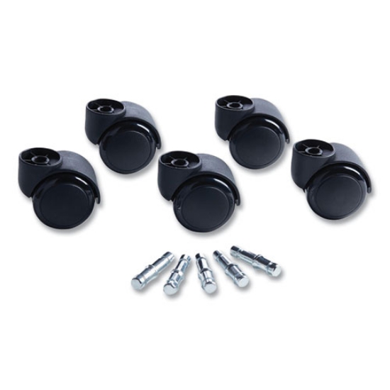 Picture of Deluxe Futura Casters, Flush Mount, Grip Ring Type B and Type K Stems, 2.19" Soft Polyurethane Wheel, Matte Black, 5/Set